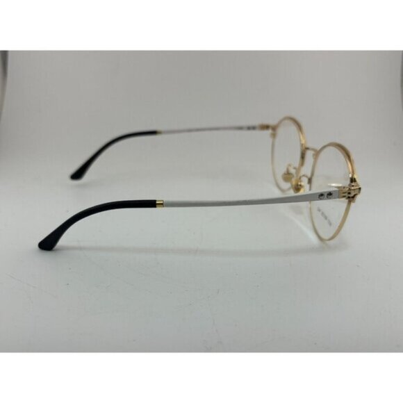 Round Clip-On Model 8031 48-20-142 White & Gold Sunglass / Eyeglass Frames - Picture 4 of 6